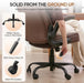 Home Office Chair with Lumbar Support, 5" Thickened Seat, Small PU Leather Rocking Desk Chair, Comfy Computer Chairs with Rolling Wheels & Adjustable Armrests for Adults, Brown