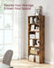 CUSTOS Collection - Bookshelf, 6-Tier Bookcase, Book Shelf, Open Storage Shelf, 9.4 X 23.6 X 63.3 Inches, for Living Room, Home Office, Dinning Room, Rustic Brown ULBC166X01