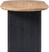 63 Inch Fluted Oval Dining Table for 4-6 People (Brown with Black)