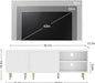 Combined Modern TV Stand for 55/60/65 Inch TV, Small Entertainment Center with Adjustable Shelf, TV Media Stand with Storage Cabinet, TV Console with Gold Legs for Living Room, Bedroom, White