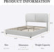 Queen Size Bed Frame with Headboard, Queen Size Corduroy Upholstered Platform Bed Frame with Soft Headboard, Wooden Slats Support, No Box Spring Needed, Easy Assembly, White