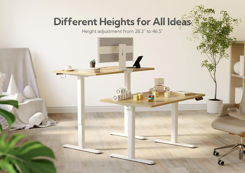 Electric Standing Desk 48X24Inches White Height Adjustable