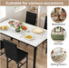 Extravagant Faux Marble Dining Table Set WhiteBlack