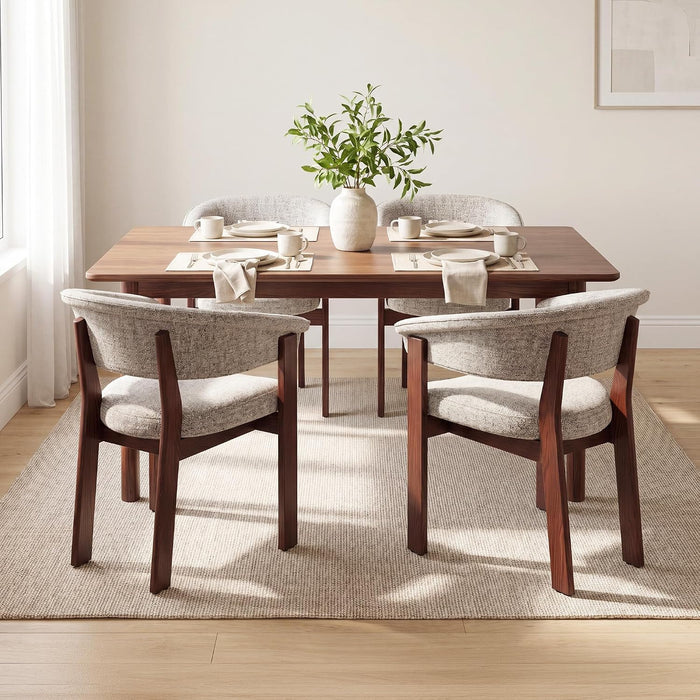 Fully Assembled Upholstered Dining Chair, Solid Red Oak Wood Kitchen Side Chair, No Assembly Required Modern Farmhouse Dining Room Accent Seating, Single Pack,Set of 1