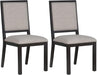 Wood Dining Chairs Set of 2, Mid Century Modern Upholstered Kitchen Chairs,19 Inch Fabric Dining Chair with Back for Kitchen Dining Room,Brown