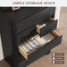 Black Dresser for Bedroom with 6 Drawers, 48" Tall Modern Chest of Drawers with Unique Thickened Foot, Rounded Corner Design, Wooden Dresser Organizer for Bedroom, Living Room, Hallway