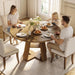 47.2 Inches round Dining Table for 4 to 6 with Open Storage Space,Walnut