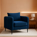 Modern Velvet Accent Chair, Single Sofa Chairs Armchair with Square Arm, Upholstered Accent Chairs for Living Room, Bedroom, Apartment (Navy Chair)