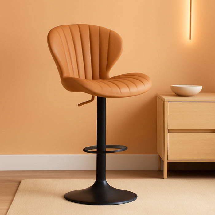 Bar Stools Set of 3 Modern Swivel Bar Chairs, Barstools Counter Height with High Backrest, Easy 3-5 Minute Assembly for Bar, Kitchen, Dining Room Brown