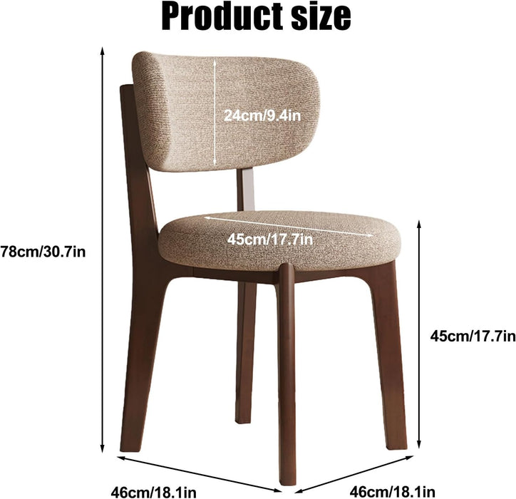 Wooden Dining Chairs Set of 2/4, Mid Century Modern Dining Chairs, Modern Fabric Thickening Upholstered Kitchen Side Chairs, Farmhouse Dining Chair for Dining Room Kitchen Living Room