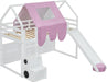 Twin Size Loft Bed With Slide PlayhouseCastleFortress