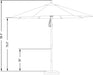 9' round Hardwood Frame Market Umbrella, Stainless Steel Hardware, Push Open