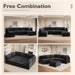 Modular Sectional Sofa Black Corduroy Convertible Sleeper