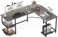 Reversible L Shaped Desk with Large Surface, 69 Inch Sturdy Corner Desk with Storage Shelves, Premium Office Computer Desk Workstation for Home Office Gaming