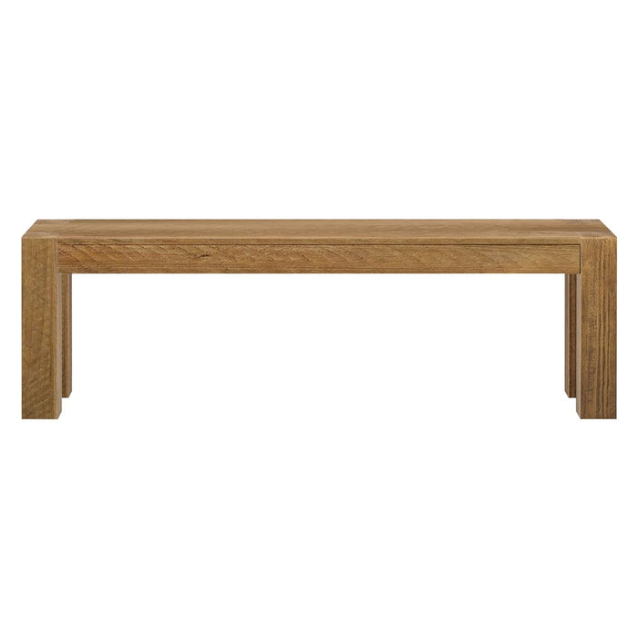 Camden, Farmhouse Dining Bench, 58", Solid Wood Dining Bench, Rustic Bench for Dining Table and Kitchen, Natural Wood Grain, Rustic Honey