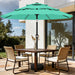 9Ft 3-Tier Patio Umbrellas, Outdoor Umbrella with 8 Sturdy Ribs UV Protection Windproof, Market Table Umbrella W/Push Button Tilt & Crank for Pool, Porch, Deck, Garden(Aruba Blue)