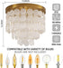Capiz Shell Chandelier AntiqueGold Finish Flush Mount