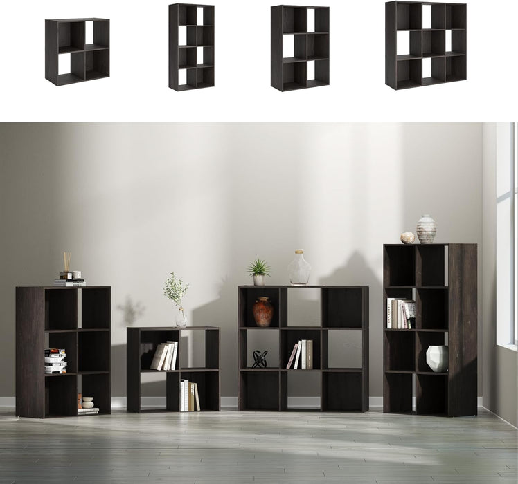 Piperton 8 Cube Storage Organizer or Bookcase, Charcoal