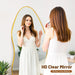 Full Length Mirror, 68"X26" Floor Mirror with Stand, Standing Hanging Leaning Irregular Mirrors for Bedroom Living Room Entryway, Wavy Shaped, Golden