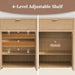 55" Fluted Sideboard Buffet Cabinet with Storage, Modern Credenza Oak