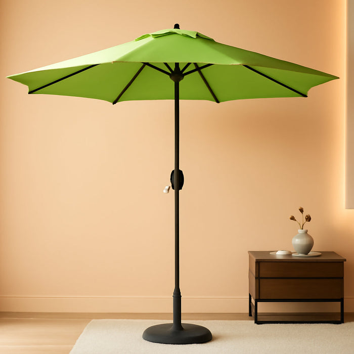 9Ft Patio Umbrella Outdoor Table Umbrella with 8 Rib Grass Green