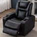 Power Electric Recliner Chair with USB Ports and Cup Holders Leather Home Theater Seating, Living Room Chair Black