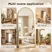 Full Length Mirror, 76"X44" Oversized Full Body Mirror Gold, Arched