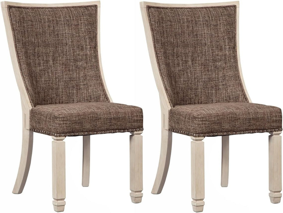 Bolanburg Modern Farmhouse Upholstered Dining Chair, 2 Count, Brown