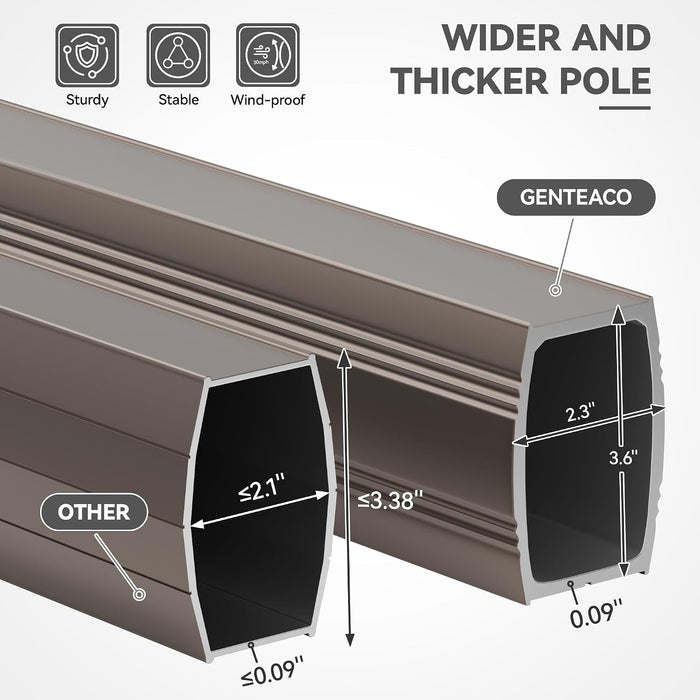 9X12Ft Cantilever Patio Umbrella, Rectangle Offset Umbrella 7 Angle Tilts & 360° Rotation, Large Heavy Duty Outdoor Sun Umbrella for Pool Market, Grey