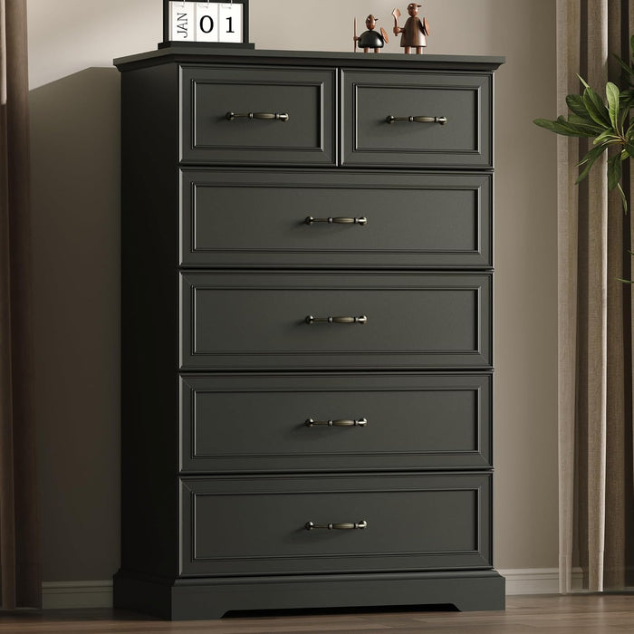 Farmhouse Elegantly Crafted Dresser Tall Six Drawers