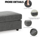 Stairatt Casual Rectangular Upholstered Ottoman, Gray