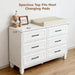 White Dresser for Bedroom, 6 Drawer Kids Dresser, Wood Chest of Drawers