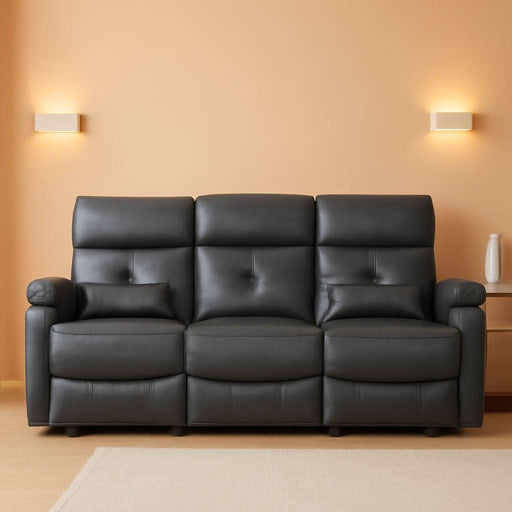 Power Reclining Sofa with Heat and Massage, Electric Reclining Couch with Extended Footrest, Wall Hugger Recliner Sofa 3 Seater with USB Ports & Cup Holders for Living Room, Bedroom