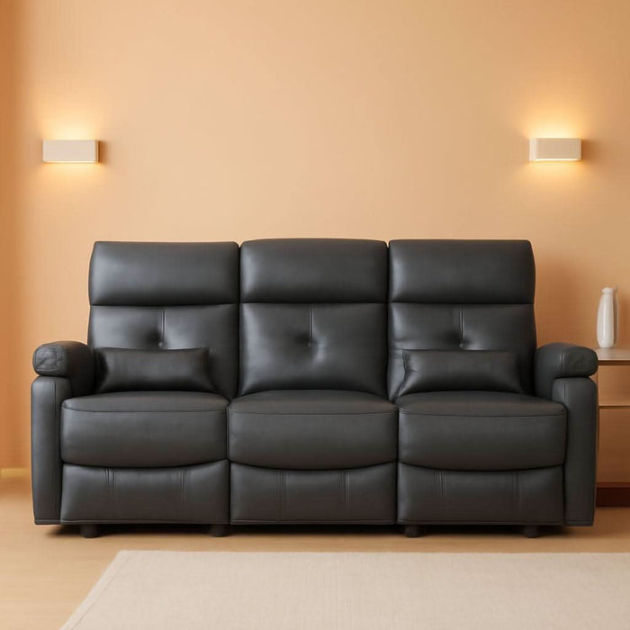 Power Reclining Sofa with Heat and Massage, Electric Reclining Couch with Extended Footrest, Wall Hugger Recliner Sofa 3 Seater with USB Ports & Cup Holders for Living Room, Bedroom