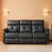 Power Reclining Sofa with Heat and Massage, Electric Reclining Couch with Extended Footrest, Wall Hugger Recliner Sofa 3 Seater with USB Ports & Cup Holders for Living Room, Bedroom
