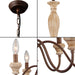 French Country Six Light Distressed Wood Chandelier