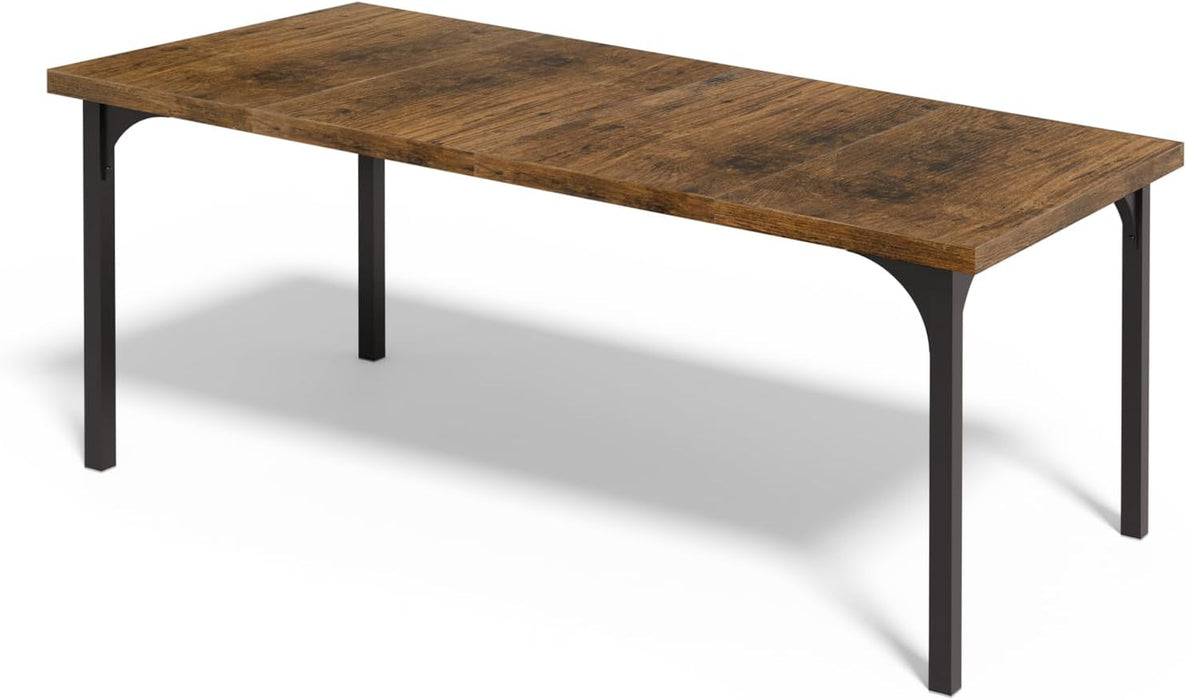 SeventyPointEight Inch Rustic Brown Farmhouse Dining Table