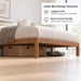 10 Inch Bamboo Full Bed Frame with Curved Leg, Warm Brown Color