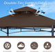 8'X 5' Grill Gazebo Shelter, Outdoor BBQ Gazebo Canopy with LED Light (Coffee)