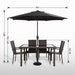 9 FT Patio Umbrella W/ Push Button Tilt and Crank Outdoor Umbrella, 8 Sturdy Ribs, UV Protection, Solution-Dyed Fabric, Black