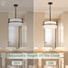 PureWhite Linen Drum Pendant Chandelier 15.7Inch Wide