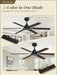 Ceiling Fan No Light, 48 Inch Indoor/Outdoor 6 Blades Ceiling Fan with Remote, 6-Speeds, Quiet Reversible DC Motor, Fans without Light for Tilted Ceiling/Bedroom/Living Room/Patios, 2 Pack