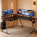 Vista L-Shape Desk with Monitor Stand, Espresso