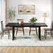 Modern Dining Table for 4-6 People, 63" Large Rectangular Kitchen Table with Geometric Legs, Unique Dinner Table Kitchen & Dining Room Furniture