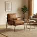 Midcentury PU Leather Upholstered Lounge Chair Brown