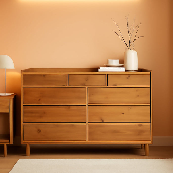 Blythe Nine-Drawer Tray-Top Dresser 60-Inch Caramel