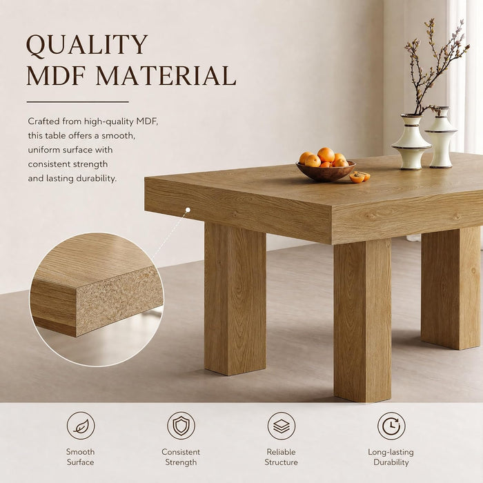 63 Inch Dining Table for 4-6 People, Rectangular Kitchen Table