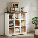 9 Cube Organizer Bookcase, Cube Shelf with Storage, Walnut + White