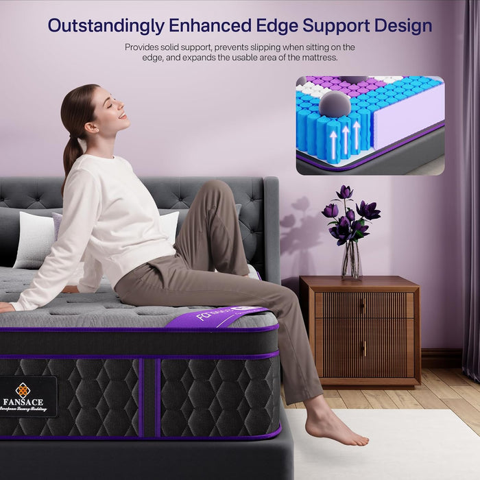 (Luxury Hotel) 14 Inch Firm Queen Size Hybrid Mattress in a Box