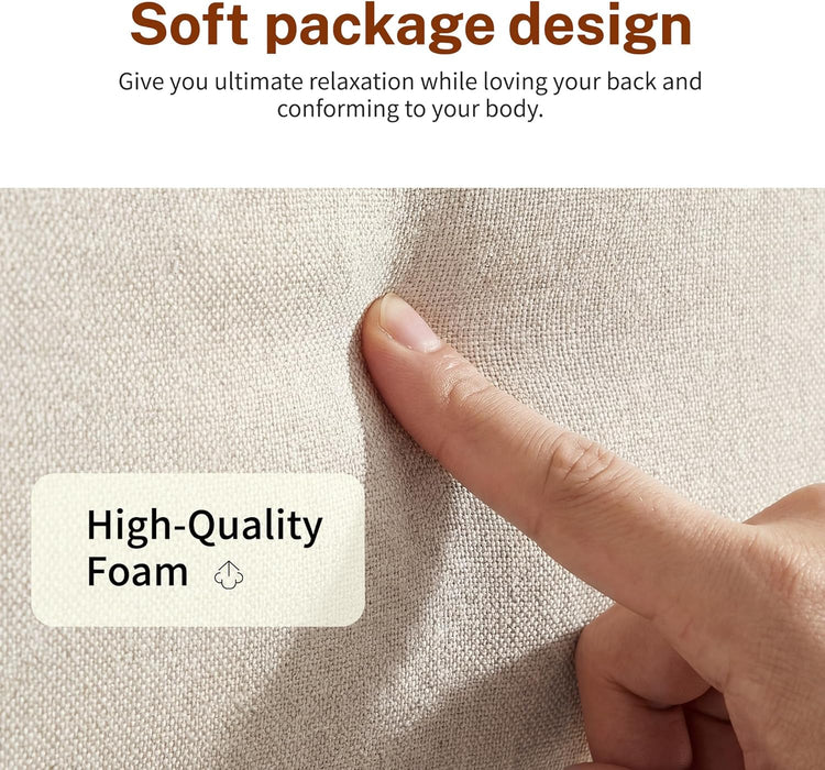 Queen Size Bed Frame, Upholstered Queen Bed Frame with Charging Stations, Storage Headboard Adjustable, Bedroom, Apartment, Dorm, Noise-Free, No Box Springs Needed, Beige